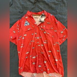 Red Fish Pattern Men's Shirt